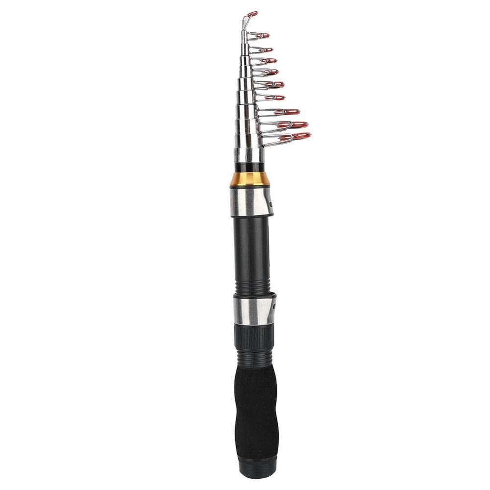 Alomejor Fishing Rod Portable Small Short Sea Pole Mini Sea Fishing Tools Telescopic Fishing Rod for Travel Seawater Freshwater Bass Trout Fishing(2.)