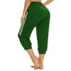 KaiDi Capri Sweatpants Joggers with Pockets Capris High Waist Drawstring Yoga Running Workout Casual Capri Pants (L, Dark Green) view 3