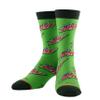 Crazy Socks  Hot Dog Crew Socks  Fun American Fast Food Graphic Socks  Unisex Large Blue Novelty Crew Socks  Quirky Gift for BBQ & Summer Cookout Fans view 1