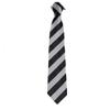 7.5CM Unisex Narrow Ties Microfiber Striped Pattern Necktie School Costume (A13 silver+black) view 1