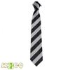 7.5CM Unisex Narrow Ties Microfiber Striped Pattern Necktie School Costume (A13 silver+black) view 2