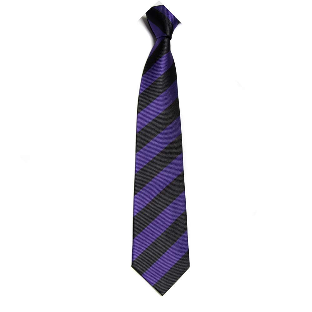 7.5CM Unisex Narrow Ties Microfiber Striped Pattern Necktie School Costume (A29 dark purple+black)