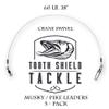 5 Pack 60 lb. Premium Fluorocarbon Tooth Shield Tackle Musky Leader Muskie Pike Leader (Crane Swivel) (18) view 2