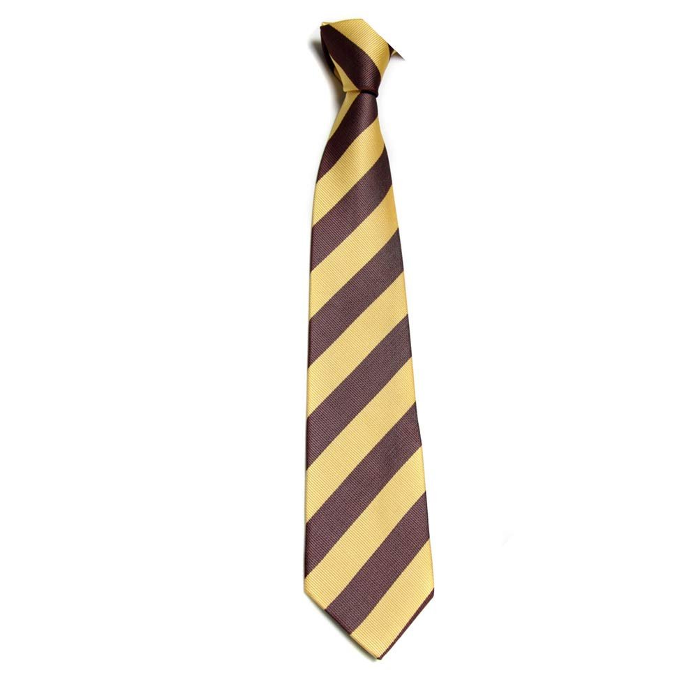 7.5CM Unisex Narrow Ties Microfiber Striped Pattern Necktie School Costume (A20 brown+yellow)