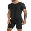 YONGHS Men's Spandex Dance Gym Workout Boxer Briefs Leotard Bodysuit Biketard Unitard Black X-Large view 3