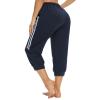 Women's Cargo Capri Pants Quick Dry Lightweight Hiking Pants for Athletic Workout Outdoor Summer Pockets (Navy Blue,S) view 3
