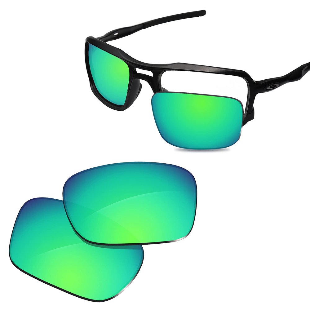 Glintbay 100% Precise-Fit Replacement Lenses for Oakley Triggerman OO9266 - Polarized Green Mirror