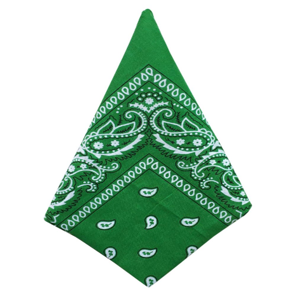 Bestgift Men's Paisley Print Head Wrap Scarf Wristband Bandana One Size Grass Green