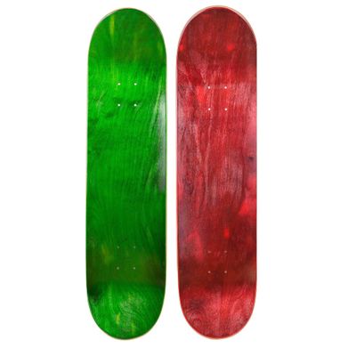Cal 7 Blank Maple Skateboard Decks| Two Pack (Green, Red, 7.75 inch)