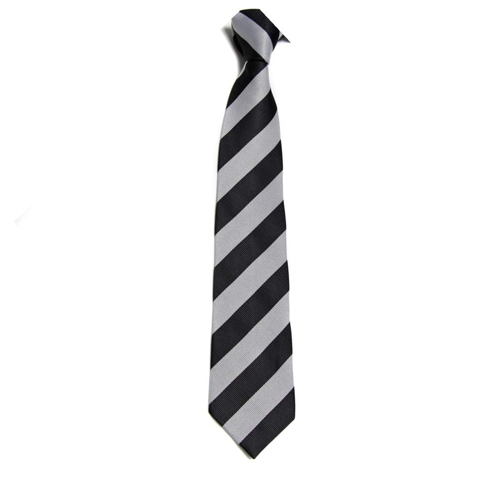 7.5CM New Striped Ties For Men Microfiber College Ties Regular School Daily Costume (A24 silver+black)
