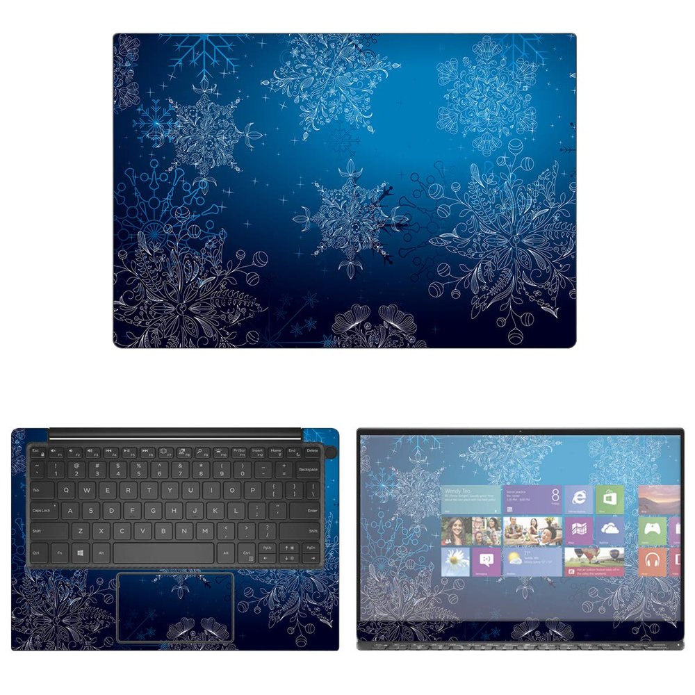 Decalrus - Protective Decal Snowflake Skin Sticker for Dell XPS 9380 (13.3" Screen) case Cover wrap DExps13_9380-196