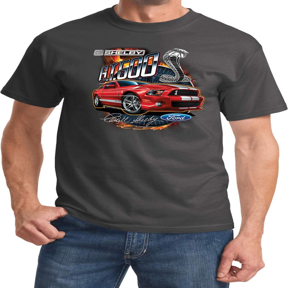 Ford Red Mustang Shelby GT500 Shirt, Charcoal 2XL