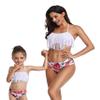 Tassel Bathing Suit - Tassel Shape Mom & Daughter Swimsuit (140, White) view 2