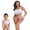 Tassel Bathing Suit - Tassel Shape Mom & Daughter Swimsuit (140, White) view 3