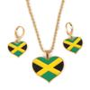 Jamaica Heart Map National Flag Pendant Necklaces Earrings Jewelry Jamaican Gifts (Pendant Earrings Set) view 1