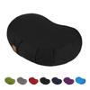 FelizMax Crescent Zafu Meditation Pillow, 44x28x14cm, Zabuton Yoga Bolster, Meditation Cushion, Floor Pouf Yoga Pillow, Zippered Organic Cotton Cover, Natural Buckwheat, Large Kneeling Pillow-Black view 1