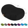 FelizMax Crescent Zafu Meditation Pillow, 44x28x14cm, Zabuton Yoga Bolster, Meditation Cushion, Floor Pouf Yoga Pillow, Zippered Organic Cotton Cover, Natural Buckwheat, Large Kneeling Pillow-Black view 2