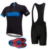 Men's Bike Clothing Set Cycling Jerseys Road Bicycle Shirts Kit + Bib Shorts Quick-Dry Full Zipper Riding Clothes view 1
