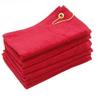 SHOPINUSA Set of 12, Terry Velour Golf Towels Corner Grommet & Hook, 11x18 Fingertip Towels, 100% Cotton Sport Towels (12, Red) view 1