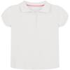 Nautica Girls' School Uniform Short Sleeve Polo Shirt, Button Closure, Soft Pique Fabric, White, 2T view 1