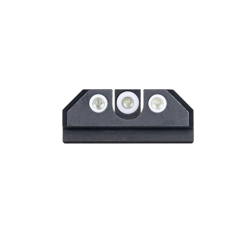 Night Fision Tritium Night Sight Set for CZ USA P-10 C/F - White Front Ring, Square U Notch White Rear Rings