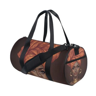 African Pretty Girl Sports Luggage Travel Duffle Bag Gym Luggage with Tote for Men and Women