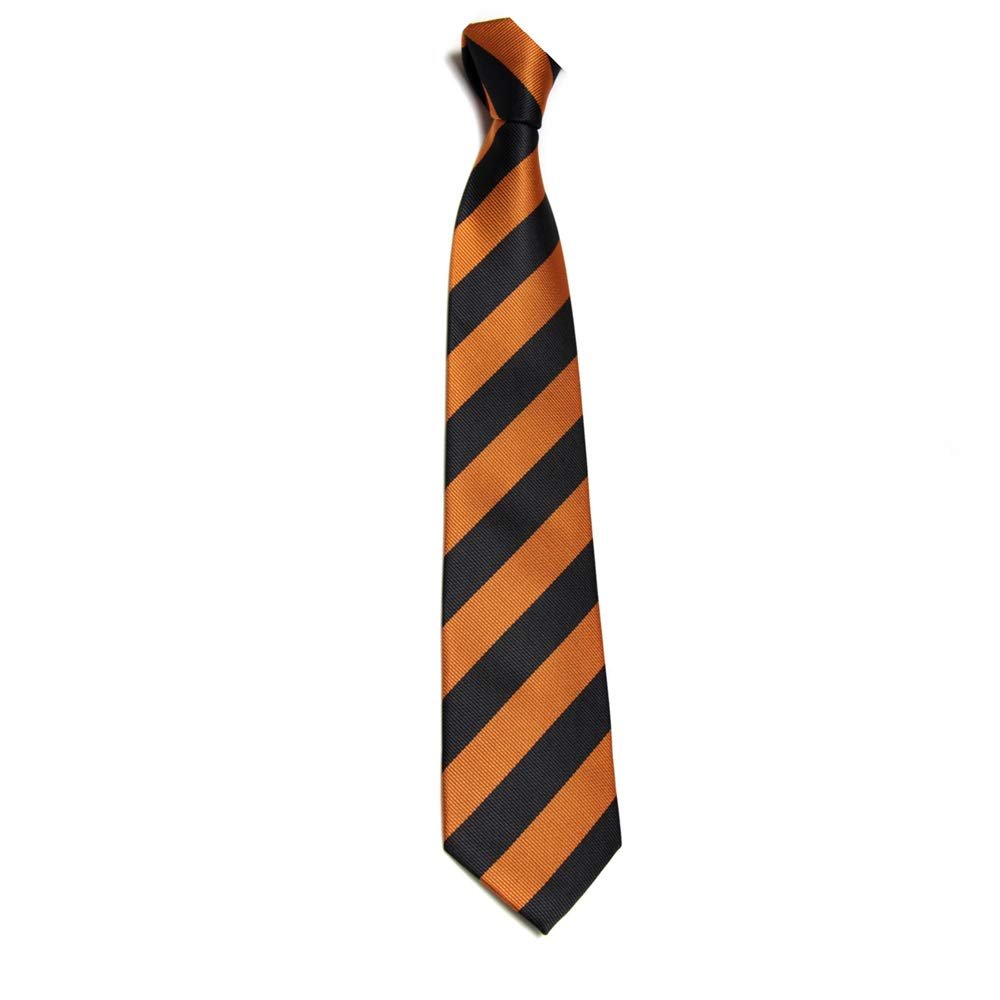 7.5CM New Striped Ties For Men Microfiber College Ties Regular School Daily Costume (A28 orange+black)
