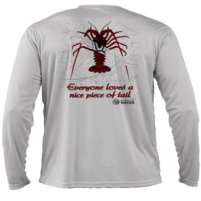 Born of Water Scuba Diving Lobster Shirt: UV UPF+ 50 Long Sleeve: Dive | Spearfish - Gray - M