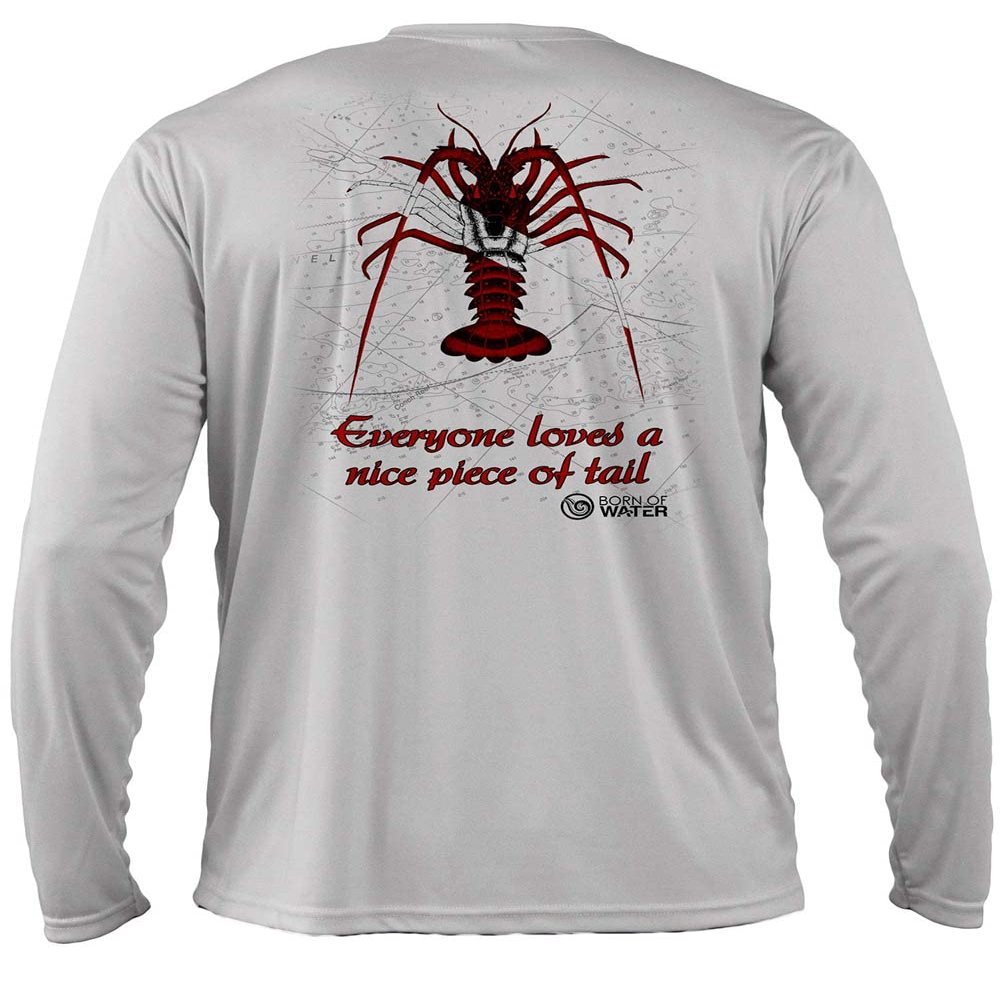 Born of Water Scuba Diving Lobster Shirt: UV UPF+ 50 Long Sleeve: Dive | Spearfish - Gray - M