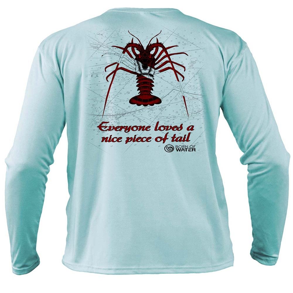 Born of Water Scuba Diving Lobster Shirt: UV UPF+ 50 Long Sleeve: Dive | Spearfish - Light Blue - M