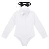 easyforever Kids Boys Long Sleeve Latin Modern Dance Romper Lapel Collar Dress Shirt with Bowtie Set Dancewear White 4 view 3