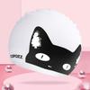 COPOZZ Womens Swim Cap for All Hair - Large, Comfortable Silicone Swimming Cap, Waterproof Design for Long, Short, Thick & Curly Hair | Secure & Comfortable Fit (Black Cat-12yrs+) view 2