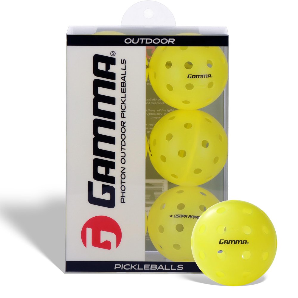 Gamma Photon Outdoor Pickleballs Pack of 6, USAPA Approved, High-Visibility, Durable and Ultra-Balanced
