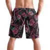 visesunny Red Rose Guitar Print Mens Beach Shorts Summer Swim Trunks Sports Running Bathing Suits with Mesh Lining view 2