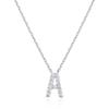 PAVOI 14K White Gold Plated Cubic Zirconia Initial Necklace | Letter Necklaces for Women | A Initial view 1