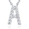PAVOI 14K White Gold Plated Cubic Zirconia Initial Necklace | Letter Necklaces for Women | A Initial view 3