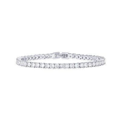 PAVOI Rhodium Plated Tennis Bracelets for Women - 3mm Cubic Zirconia Classic Gold Tennis Bracelets for Women and Men - Trendy CZ Jewelry Gifts - Size 7.5 Inches