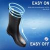 Petrass Women Rain Boots Black Waterproof Mid Calf Lightweight Cute Booties Fashion Out Work Comfortable Garden Shoes, Black 7 view 4