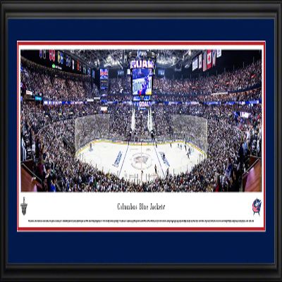 Columbus Blue Jackets - 44x18-inch Double Mat, Deluxe Framed Picture by Blakeway Panoramas