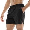MIER Men's Workout Running Shorts Quick Dry Active 5 Inches Shorts with Pockets, Lightweight and Breathable, Black, XXL view 1