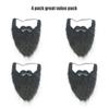 Black Full Beard and Mustache face Beard for Kids Elastic Facial Hair Halloween Viking Costume 4 Pack view 2