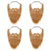 QIAONIUNIU Fake Beard for Kids, Brown Full Beard and Mustache Costume Elastic Halloween Facial Hair 4 Pack view 1