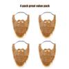 QIAONIUNIU Fake Beard for Kids, Brown Full Beard and Mustache Costume Elastic Halloween Facial Hair 4 Pack view 2