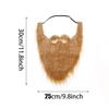 QIAONIUNIU Fake Beard for Kids, Brown Full Beard and Mustache Costume Elastic Halloween Facial Hair 4 Pack view 4