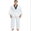 TopTie V-Neck Taekwondo Uniform for Kids Adults, TKD Dobok Uniform Martial Arts Uniform with Belt-black trim-Size 2 view 1