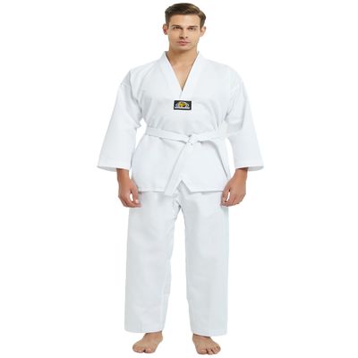 TOPTIE V-Neck Taekwondo Uniform for Kids Adults, TKD Dobok Martial Art