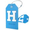 Shacke Initial Luggage Tag with Full Privacy Cover and Stainless Steel Loop - Aqua Teal (Letter H) view 1