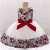 2T 24 Months 3T Fancy Burgundy Baby Girls Dress Fit Knee Length Tulle Vintage Princess Floral Summer Baptism Wedding Party Little Girl Dress 2 3 view 3