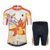 Children Bike Clothing Riding Summer Cycling Jersey Shorts Padded Bicycle Sportswear Dinosaur Orange L view 1