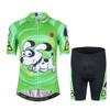 Children Bike Clothing Riding Summer Cycling Jersey Shorts Padded Bicycle Sportswear Dog Green XXL view 1